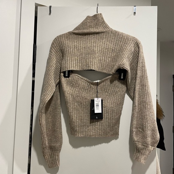 4TH & RECKLESS Elm Cutout Funnel Neck Sweater - Picture 5 of 6